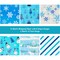 Wrapables Christmas Holiday Gift Wrap Paper Sheets Folded Flat 20L x 27W inches (12 Sheets), Blue Snowflake